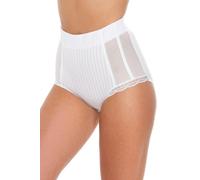 Camille Women's Two Pack High Waisted Mesh Support Panel Control Briefs in White | Size: 14
