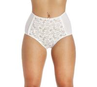 Camille Womens 3 Pack Lace Front Full Briefs 22 White