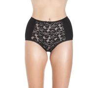 Camille Womens 3 Pack Lace Front Full Briefs | Lightweight & Comfortable Cotton/Lycra Blend Underwear | Soft, Stretchy Womens Knickers with Lace Front Panel | Fast Dry | Everyday Wear | 18 Black