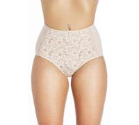 Camille Womens 3 Pack Lace Front Full Briefs | Lightweight & Comfortable Cotton/Lycra Blend Underwear | Soft, Stretchy Womens Knickers with Lace Front Panel | Fast Dry | Everyday Wear | 22 Nude