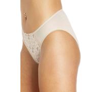 Camille Womens 3 Pack Lace Front High Leg Briefs | Lightweight & Comfortable Cotton/Lycra Blend Underwear | Soft, Stretchy Womens Knickers with Lace Front Panel | Fast Dry | Everyday Wear | 10 Nude