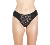 Camille Womens 3 Pack Lace Front High Leg Briefs 16 Black