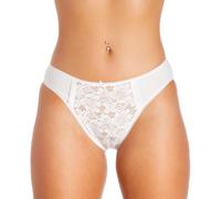 Camille Womens 3 Pack Lace Front High Leg Briefs | Lightweight & Comfortable Cotton/Lycra Blend Underwear | Soft, Stretchy Womens Knickers with Lace Front Panel | Fast Dry | Everyday Wear | 14 White