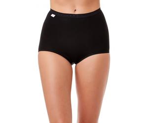 Camille Womens 3 Pack Lace Front High Waisted Briefs | Comfortable Cotton Underwear | Flattering Silhouette | Soft, Stretchy Womens Knickers with Tummy Control | Fast Dry | Black 22