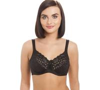 Camille Womens Charisma Underwired Non Padded Full Cup Black Lace Bra 36B