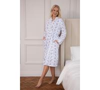 Camille Women's Classic 100% Cotton Luxury Lightweight Porcelain Floral Wrap in Navy | Size: 10-12 Camille Navy 10-12