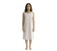 Camille 100% Cotton Sleeveless Women's Nightie | Below Knee Length Nightdress | Comfortable & Breathable Traditional Nighty With Button Fastening | Classic Nightwear | Pink Floral 10-12