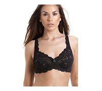 Camille Womens Classic Comfort Fit Black Underwired Lace Bra 44B