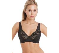 Camille Classic Floral Lace Underwired Bra In Black Black