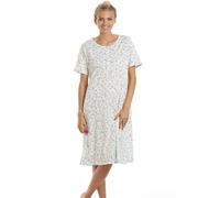 Camille Women's Classic Floral Print Nightdress in Aqua | Size: 18/20