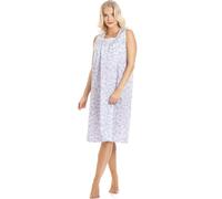 Camille Womens Floral Print Classic Sleeveless White Nightdresses 18-20 Blue