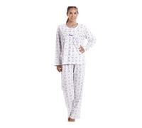 Camille Womens Classic Cotton Jersey Lilac Floral Print Pyjama Set 20-22