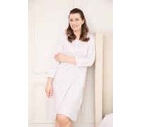 Camille Women's Classic Jersey Long Sleeve Floral Print Nightdress in Baby Pink | Size: 22/24