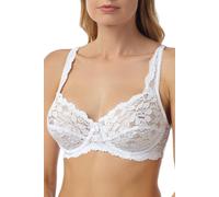 Camille Womens Classic Underwired White Floral Lace Bra 36D White