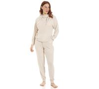 Camille Women's 2 Piece Super Soft Pyjama Set - Marl Hacci Full Length PJ Set - Turtle Neck Long Sleeved Top & Elasticated Waist for Ultimate Comfort and Warmth Beige 12-14