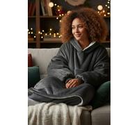 Camille Women's Supersoft Oversized Hoodie Heavy Weight Sherpa Fleece Wearable Hooded Blanket with Elasticated Cuffs & Giant Pocket in Dark Grey Camille Dark Grey One Size