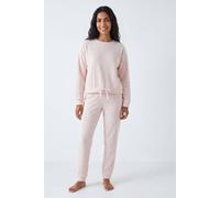 Camille Womens Embossed Fleece Pyjama Set In Pink Pink