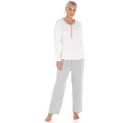 Camille Womens Full Length Pin Dot Pyjama Set - Ladies Long Sleeved Polycotton Two Piece Set - With Elasticated Waist for Comfort and Style