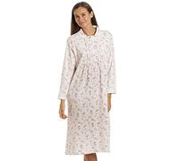 Camille Womens Heavyweight Long Sleeve 100% Cotton Jersey NightdressCamille Ladies Long Sleeved Nightdress- Heavyweight Floral Womens Nightwear - Cotton Nightie Neck Button Fastening