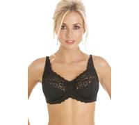 Camille Melody Lace Full Coverage Bra - Underwired Ladies Bra with Scalloped Edge & Adjustable Straps - Elegant & Supportive Bras for Women Black