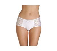 Camille Women's Lace Panel Jacquard 3 Pack Boxer Shorts in White | Size: 18/20