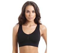 Camille Womens Ladies Seam Free Non Wire Shapewear Control Bra Black 12-20 12
