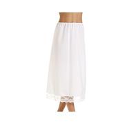 Camille Womens Ladies White 32'' Half Length Lace Trim Under Skirt Slip 10-12
