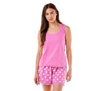 Camille Polka Dot Womens Pyjamas - Lightweight 100% Cotton Pajamas for Women with Lace Detailing & Elasticated Waist - Cool & Comfortable Ladies PJs Pink
