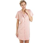 Camille Womens Luxurious Knee Length Plain Satin Nightshirts 12 Light Pink