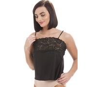 Camille Lace Camisole Tops for Women - Elegant Women's Camisoles & Vests with Adjustable Straps & Floral Trim - Stylish & Breathable Lace Cami Top Black 10
