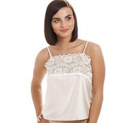 Camille Lace Camisole Top for Women | Elegant Women's Fitted Cami Vest with Adjustable Straps & Floral Trim, Stylish Modesty Panel for Low-Cut Dresses or Shirts