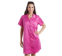 Camille Women's Luxury Satin Nightshirt in Pink | Size: 12