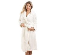 Camille Womens Luxury Super Soft Fleece Deep Pile Bathrobes 18-20 Silk Feel Ivory