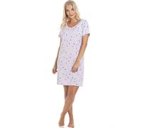 Camille Womens Smooth Soft Cotton Summer Nightshirts 18-20 Lilac Heart