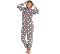 Camille Ladies Heart Print Supersoft Onesie, Multicoloured, 18-20