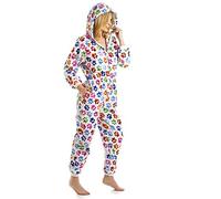 Camille Womens Multicoloured Paw Print Onesie 10-12 Rainbow PAW Print White
