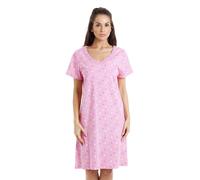 Camille Womens Smooth Soft Cotton Summer Nightshirts 18-20 Pink & Yellow Star