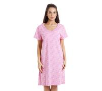 Camille Womens Smooth Soft Cotton Summer Nightshirts 18-20 Pink & Yellow Star