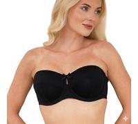Camille Womens Multiway Strapless Bra | Non Padded & Underwired | Removable Matching & Clear Straps | Cross Back, Strapless, Halter, One Strap | Back Fastening for Extra Support | Black 36F