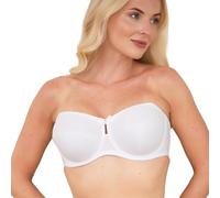 Camille Womens Multiway Strapless Bra | Non Padded & Underwired | Removable Matching & Clear Straps | Cross Back, Strapless, Halter, One Strap | Back Fastening for Extra Support | White 38F