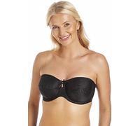 Camille Womens Multiway Strapless Bra - Non Padded & Underwired with Removable Matching & Clear Straps - Cross Back, Strapless, Halter or One Strap Black 42F