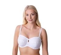 Camille Womens Multiway Strapless Bra - Non Padded & Underwired with Removable Matching & Clear Straps - Cross Back, Strapless, Halter or One Strap White 34E