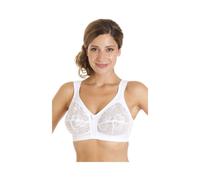 Camille Non-Wired Lace Full Cup Bra | Comfortable Women's Everyday Bra with Elegant Floral Lace Finish | Comfort & Support | Full Coverage Back Closing | 34F White