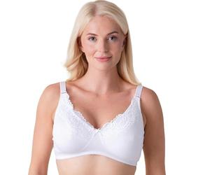 Camille Womens Non-Wired Full Cup Support Mastectomy Bra | Padded Pockets for Ultimate Comfort & Support | Breathable Soft Cotton & Lace Flower Detailing | Adjustable Straps | Back Closing | 38D