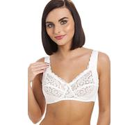 Camille Womens Non Wired Full Lace Soft Cup White Bra 34E