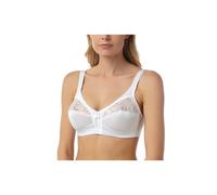 Camille White Floral Lace Full Cup Bra for Women - Non-Wired T Shirt Wireless Bra with Adjustable Straps & Soft Comfortable Support 34C White