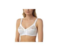 Camille White Floral Lace Full Cup Bra for Women - Non-Wired T Shirt Wireless Bra with Adjustable Straps & Soft Comfortable Support 40D White