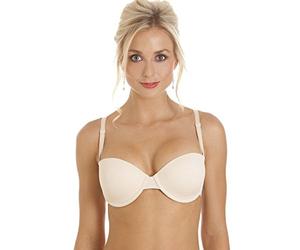 Camille Women's Nude Bra with Removable Straps - Multiway Everyday T-Shirt Bra - 34A