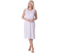 Camille Womens Polycotton Sleeveless Floral Nightdress - PINK - 22-24