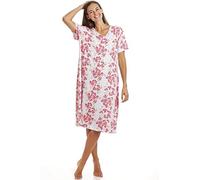 Camille Womens Short Sleeve Knee Length Nightdress 10-12 Pink Floral